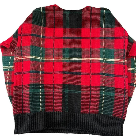 Vintage Club Room 100% Pure Wool Plaid Oversized Heavyweight Sweater Grandpa - Picture 2 of 7